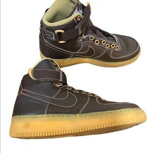Nike Air Force 1 Mid High Top Brown Gum Youth Size 4Y 653998-200 No Laces